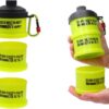 Protein Powder Stackable Container To Go,with Top Cap Funnel for Water Bottle,Twist Lock Portable Supplement Organize Storage Dispenser for Pre/Post Workout,Fitness,Travel,Gym