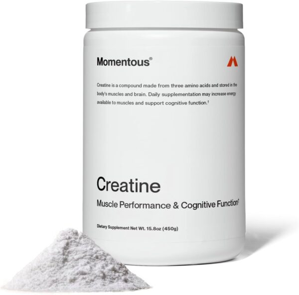 Momentous Creatine Monohydrate Powder - Creapure Creatine Powder Supports Strength, Lean Muscle, & Recovery for Men & Women - 5g Per Serving, 90 Servings
