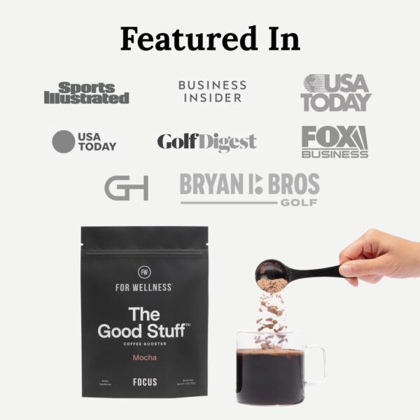 For Wellness The Good Stuff™ Focus Blend (30 Servings Pouch), Non-Dairy Coffee Supplement – Stimulates Cognitive Function & Mental Clarity