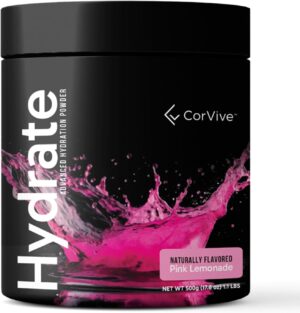 Hydrate Electrolyte Drink Mix | Pink Lemonade Flavor | NSF Certified | Electrolytes, Vitamin C, Magnesium, Zinc, Potassium | Used by Athletes & US Military | Boost Performance | 50 Servings