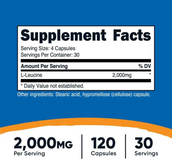 Nutricost L-Leucine 2,000mg, 120 Vegetarian Capsules, Non-GMO, Gluten Free, 30 Servings