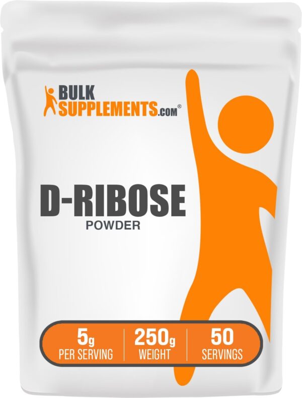 BulkSupplements.com D-Ribose Powder - D-Ribose Supplement, for Energy Support - Unflavored & Gluten Free, 5g per Serving, 250g (8.8 oz) (Pack of 1)
