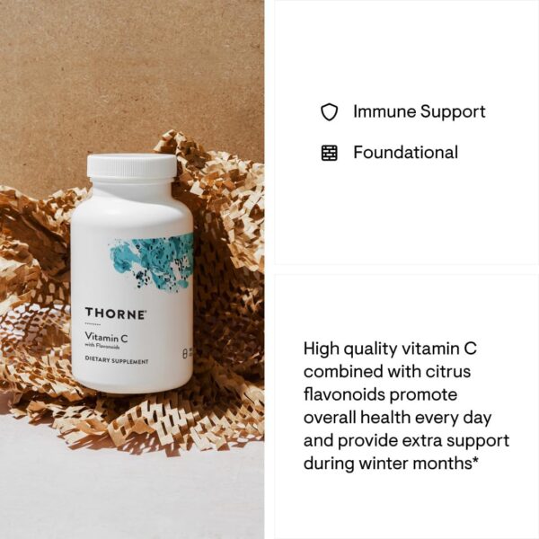 THORNE Vitamin C - Blend of Vitamin C and Citrus Bioflavonoids from Oranges - Support Immune System, Production of Cellular Energy, Collagen Production and Healthy Tissue* - Gluten-Free - 90 Capsules