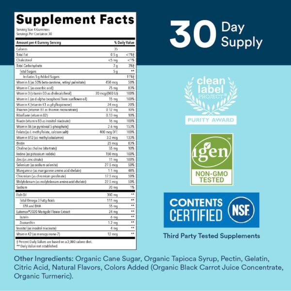 SmartyPants Teen Guy Formula, Daily Multivitamin Gummies: Vitamins C, B12, K, Zinc, & Biotin for Immune Support, Energy, Skin & Hair Support, Assorted Fruit Flavor, 120 Gummies (30 Day Supply)