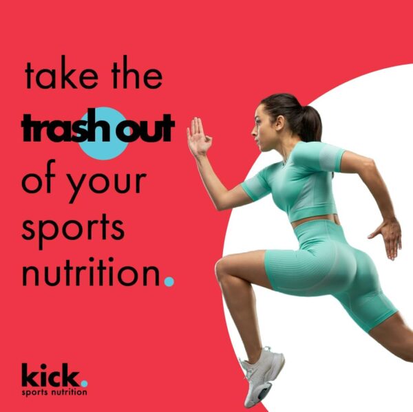 Kick Whey Protein Powder, Chocolate Flavor, 25 G Protein Gluten Free Workout Supplement with Amino Acids to Support Fitness Goals & Gut Health, No Added Sugar, No Artificial Flavor, 16 Servings