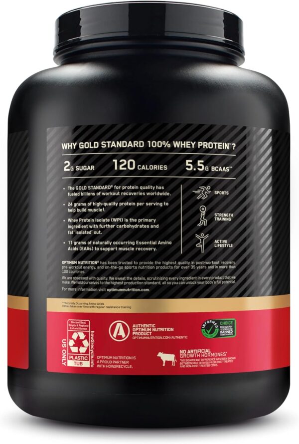 Optimum Nutrition Gold Standard 100% Whey Protein Powder, French Vanilla Crème, 5 Pound (Packaging May Vary)