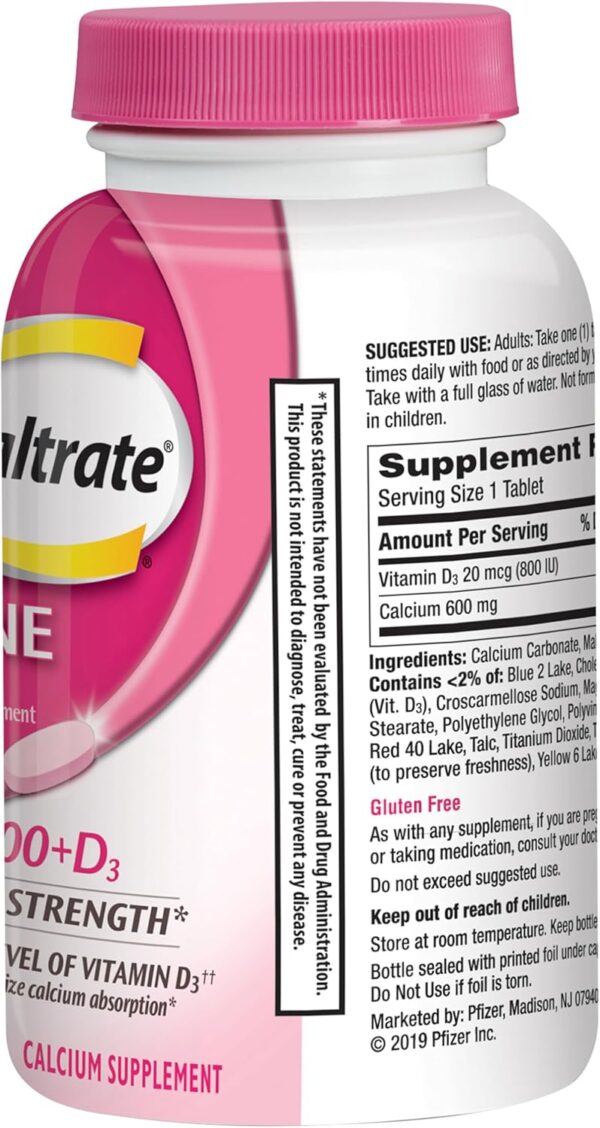 Caltrate 600 Plus D3 Calcium and Vitamin D Supplement Tablets, Bone Health Supplements for Adults - 200 Count