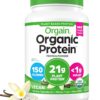 Orgain Organic Vegan Protein Powder, Vanilla Bean - 21g Plant Protein, 6g Prebiotic Fiber, No Lactose Ingredients, No Added Sugar, Non-GMO, For Shakes & Smoothies, 2.03 lb (Packaging May Vary)