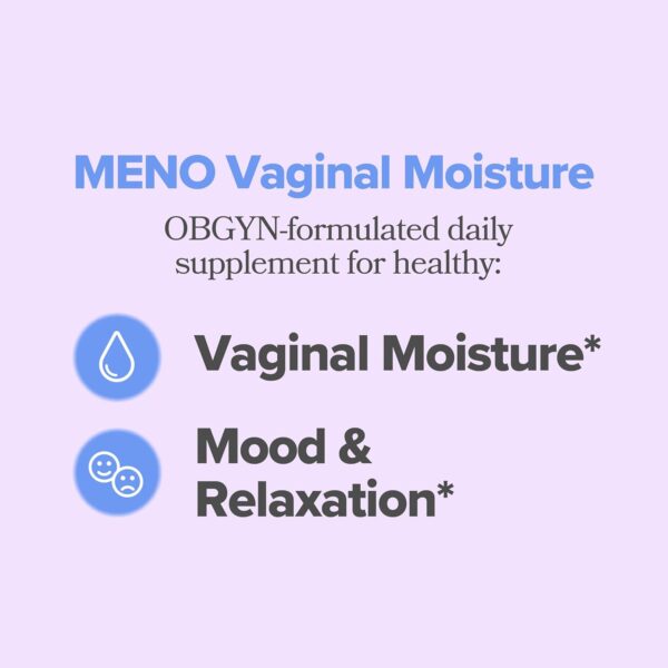 MENO Vaginal Moisture Support Capsules – OBGYN-Formulated to Support Healthy Vaginal Moisture, Mood & Relaxation – Hormone-Free Supplements with Maca Root & Fenugreek Seed Extract – 30 Servings