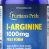 Puritan's Pride L-arginine 1000 Mg Capsules, 100 Count, White, (4332490165)