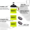 Protein Powder Stackable Container To Go,with Top Cap Funnel for Water Bottle,Twist Lock Portable Supplement Organize Storage Dispenser for Pre/Post Workout,Fitness,Travel,Gym