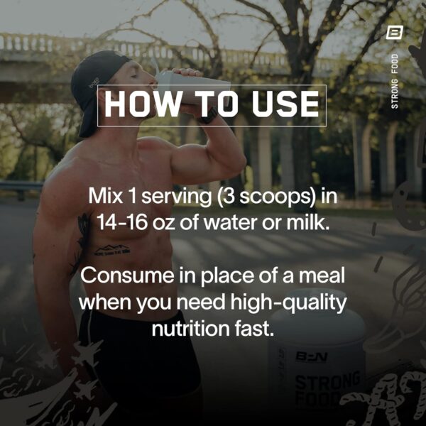 BARE PERFORMANCE NUTRITION, BPN Strong Food Complete Nutrition Meal Replacement, Chocolate, 20 Servings