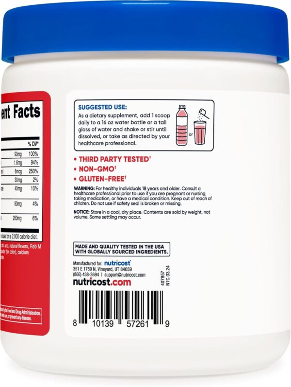 Nutricost Electrolyte Complex Powder (120 Servings, Fruit Punch) - Hydration Supplement Drink Mix with Vitamins and Minerals