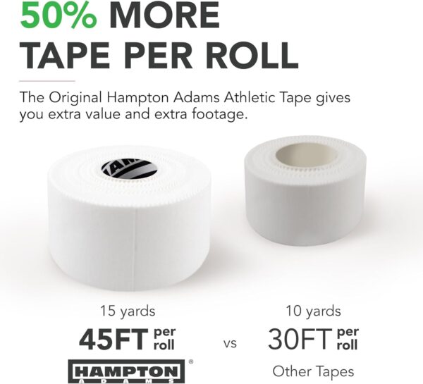 Hampton Adams | As Seen on Shark Tank | Original Bulk Athletic Tape (32-Pack) | 45 ft Rolls | NO Sticky Residue & Easy to Tear | Perfect for Sports Athletes, Trainers & First Aid Injury Wrap