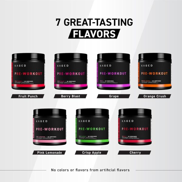 Kaged Original Pre Workout Powder Pink Lemonade Pre-Kaged Formulated with Creatine, Beta Alanine, Pure Caffeine 20 Servings