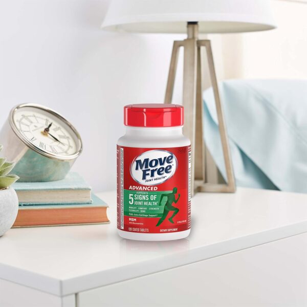 Move Free Advanced Glucosamine Chondroitin MSM Joint Support Supplement, Supports Mobility Comfort Strength Flexibility & Bone - 120 Tablets (40 servings)