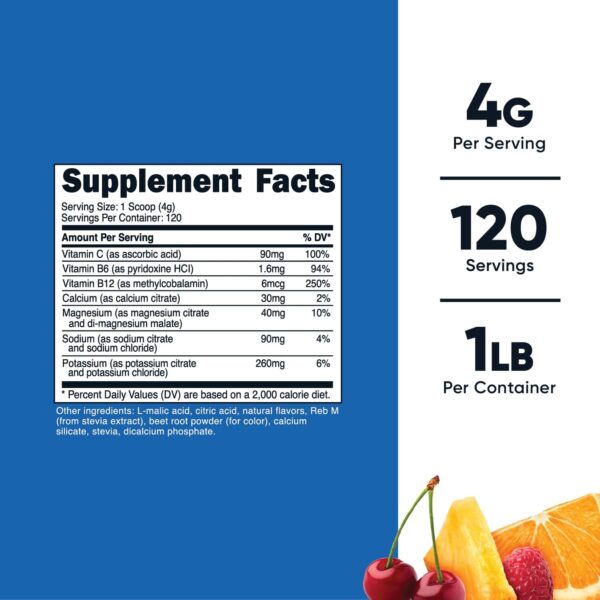 Nutricost Electrolyte Complex Powder (120 Servings, Fruit Punch) - Hydration Supplement Drink Mix with Vitamins and Minerals