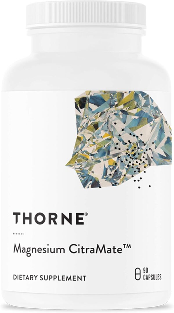 THORNE Magnesium CitraMate - Magnesium Supplement with Citrate-Malate - Support Heart, Skeletal Muscles, Cardiac, Lung Function, and Bone Density* - Gluten-Free, Dairy-Free, Soy-Free - 90 Capsules