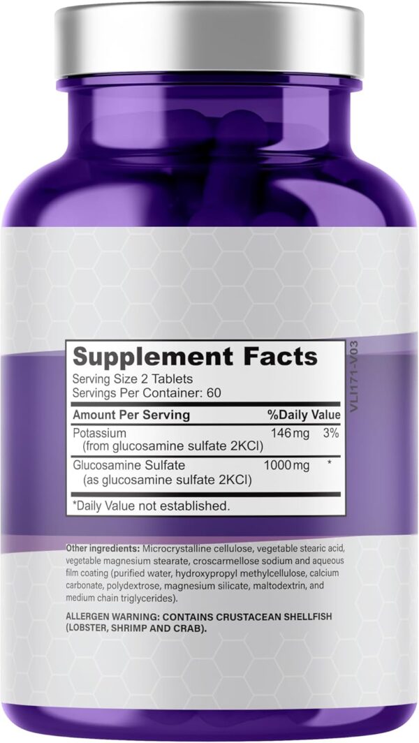 Glucosamine Sulfate with Potassium | Strong Joint Support Supplement | Supports Cartilage and Connective Tissues | Aids Knee and Bone Structure | 120 Tablets