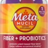Metamucil Fiber Supplement Gummies with Probiotics for Bloating Relief, No Sugar Added Strawberry Kiwi BlackBerry Flavors, 5g Prebiotic Plant Based Fiber Blend, 90 Count
