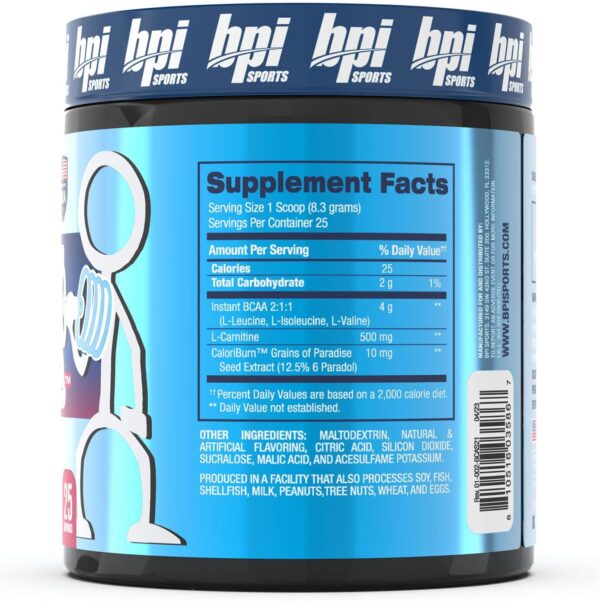 BPI Sports Best BCAA Shredded Caffeine-Free Thermogenic Recovery Formula BCAA Powder Lean Muscle Building Accelerated Recovery - Hydration - Blue Raspberry- 25 Servings - 9.7 Ounce