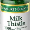 Nature's Bounty Milk Thistle, Herbal Health Supplement, Supports Liver Health, 1000 mg, Rapid Release Softgels, 50 Ct