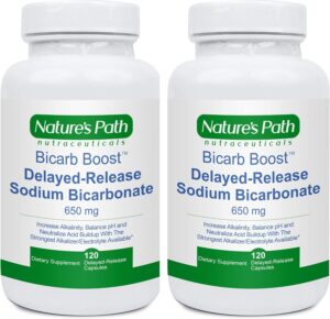 Sodium Bicarbonate 650 mg Tablets - Strongest Alkaline Tablets - Electrolyte Supplement & Keto Electrolyte Pills, Salt Tablets Hydration & Rehydration, Endurance, Stamina: 120 Capsules