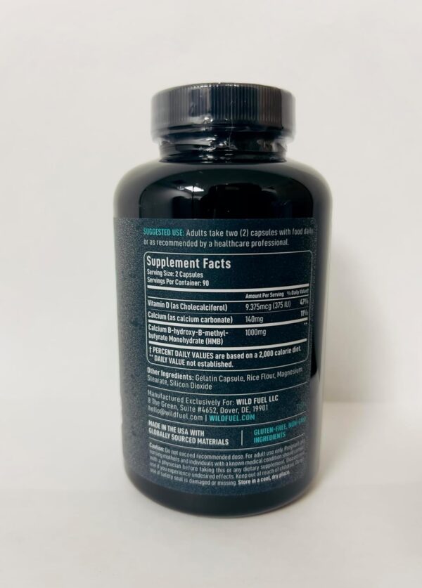 HMB and Vitamin D3 Supplement Capsules - B-Hydroxy B-Methylbutyrate 1,000-3,000 MG HMB Supplements with Vitamin D3 - Muscle Growth, Strength, Performance, Pre-Workout, Muscle Recovery - 360 Caps