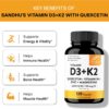 Sandhu's Vitamin D3 K2 Magnesium with Quercetin 5000 IU Capsules for Men & Women | Supports Bone, Muscle & Immune Health | 120 Count (Pack of 1)