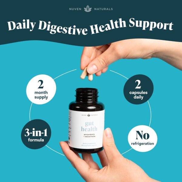 All-in-One Gut Health w/Probiotics, Prebiotics, Digestion-Supporting Herbs, and Adaptogens - Leaky Gut Repair Formula to Support Gut Lining, Aid in Digestion, and Promote Good Bacteria