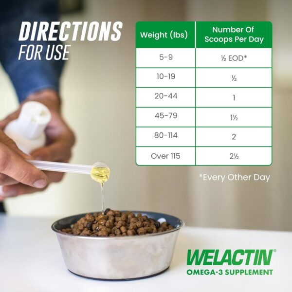 Nutramax Welactin Omega-3 Fish Oil Skin and Coat Health Supplement Liquid for Dogs - 16 Ounce