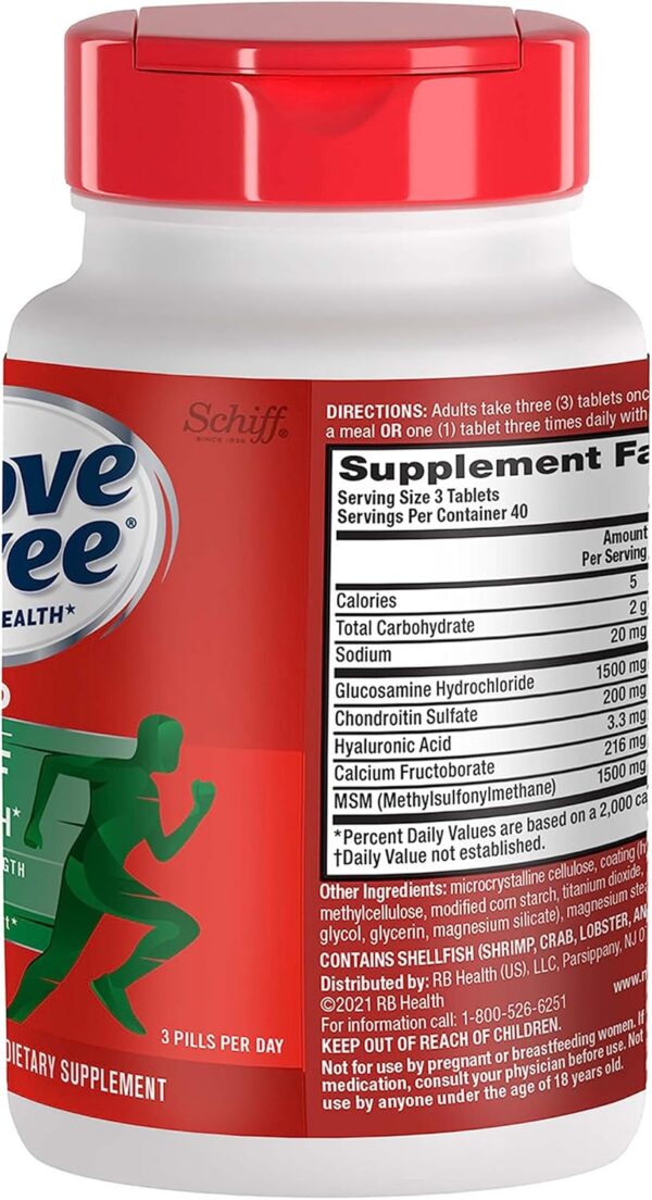 Move Free Advanced Glucosamine Chondroitin MSM Joint Support Supplement, Supports Mobility Comfort Strength Flexibility & Bone - 120 Tablets (40 servings)