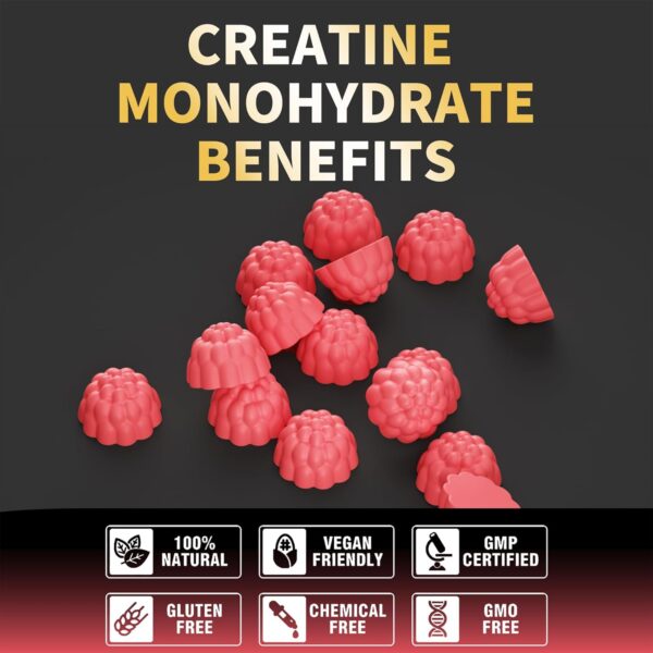 Creatine Monohydrate Gummies for Men & Women, Creatine Monohydrate for Muscle Strength, Muscle Builder, Energy Boost, Pre-Workout Supplement(120 Count)-Watermelon Flavor