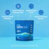 Supercalm Powdered Drink Mix, Blue Coconut, L Theanine, Ksm-66 Ashwagandha, Magnesium Glycinate, Vitamin D 3, Supplements for Relaxation & Focus, No Sugar, Non GMO, On The Go, 20 Srvgs