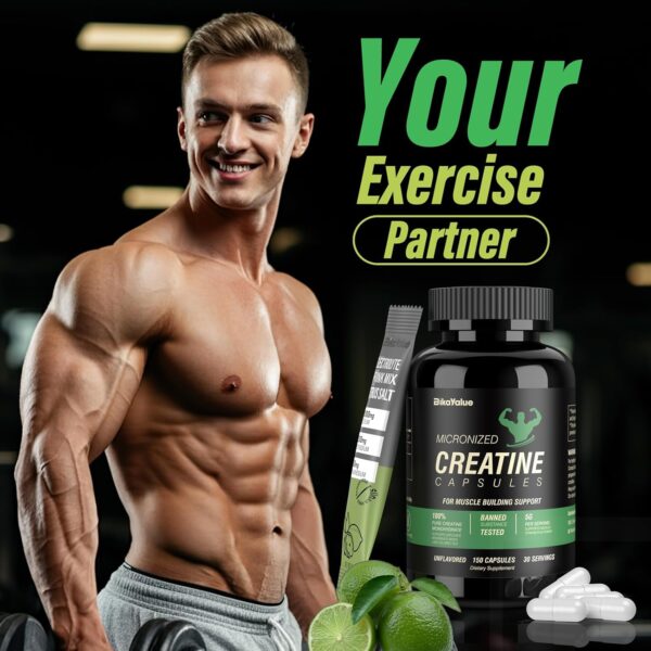 Creatine Capsules & Electrolytes Powder, 150 Creatine Capsules, 10 Pack Electrolyte Combination, Supplement for Muscle, Energy, Recovery, Gluten-Free Creatine for Women, Men (30 Servings)