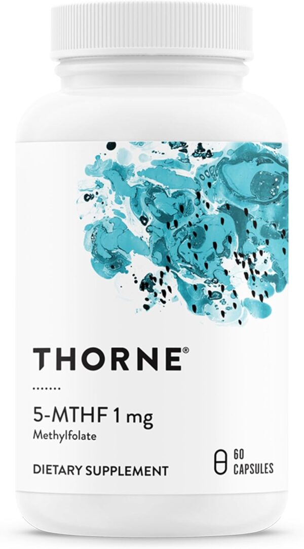 THORNE 5-MTHF - Methylfolate (Active B9 Folate) Supplement - Supports Cardiovascular Health, Fetal Development, Nerve Health, Methylation, and Homocysteine Levels* - 60 Capsules - 5-MTHF 1mg