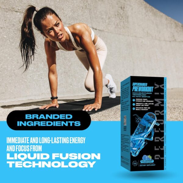PERFORMIX Supercharged Preworkout - Sustained Energy, Endurance, and Focus - Premium Muscle Supporting Oceanix and Alpha GPC for Hardcore Training & Body Building (60 Capsules)