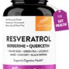 Resveratrol with Berberine for Gut Health | Digestive Supplement for Women and Men | Green Tea, Star Anise, DGL, Grape Seed Extract and Quercetin | Eases Bloating | 60 Vegetarian Capsules for Adults