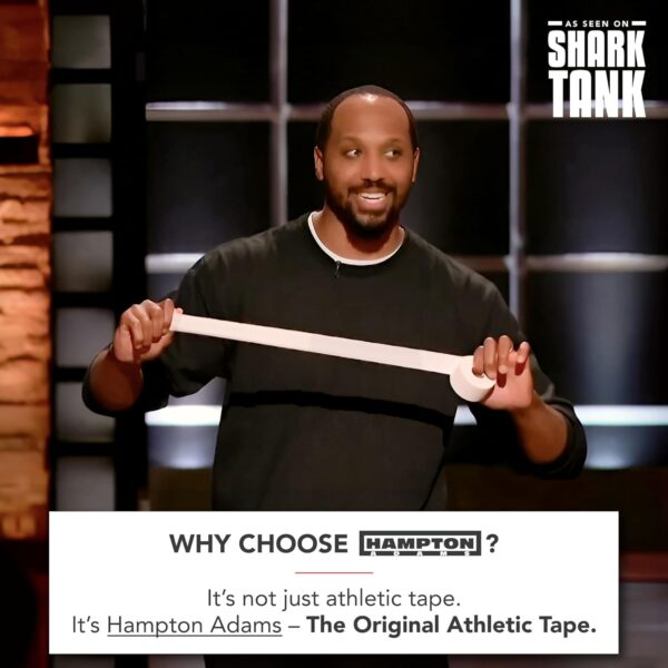 Hampton Adams | As Seen on Shark Tank | Original Bulk Athletic Tape (32-Pack) | 45 ft Rolls | NO Sticky Residue & Easy to Tear | Perfect for Sports Athletes, Trainers & First Aid Injury Wrap