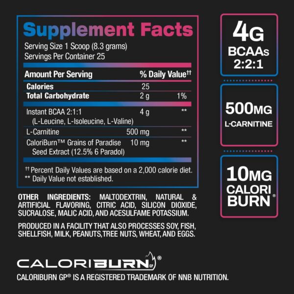 BPI Sports Best BCAA Shredded Caffeine-Free Thermogenic Recovery Formula BCAA Powder Lean Muscle Building Accelerated Recovery - Hydration - Blue Raspberry- 25 Servings - 9.7 Ounce