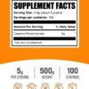 BulkSupplements.com Creatine Monohydrate Powder - Creatine Supplement, Micronized Creatine, Creatine Powder - Unflavored & Gluten Free, 5g (5000mg) per Servings, 500g (1.1 lbs) (Pack of 1)