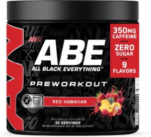 All Black Everything Pre Workout Powder | 30 Servings | Red Hawaiian | 350mg Caffeine | Nootropic Pre-Workout Blend | Beta Alanine + Citrulline | Energy Supplement for Men and Women