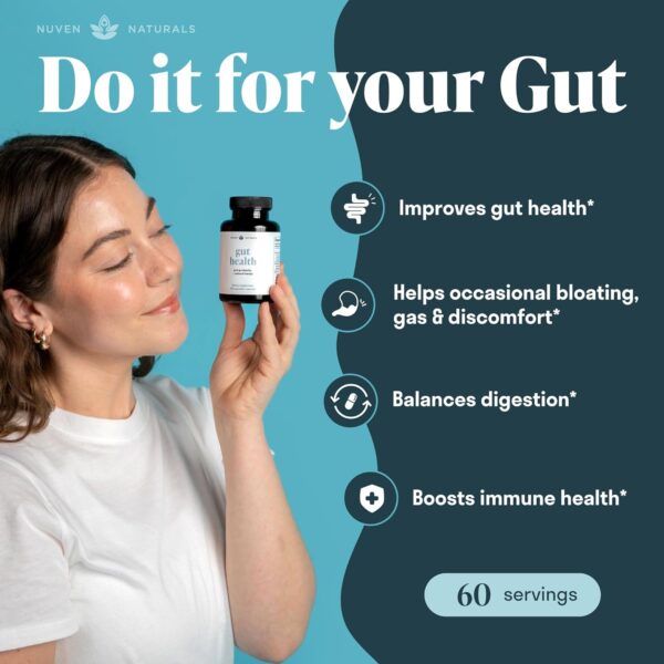 All-in-One Gut Health w/Probiotics, Prebiotics, Digestion-Supporting Herbs, and Adaptogens - Leaky Gut Repair Formula to Support Gut Lining, Aid in Digestion, and Promote Good Bacteria
