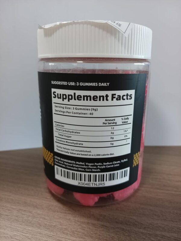 Creatine Monohydrate Gummies for Men & Women, Creatine Monohydrate for Muscle Strength, Muscle Builder, Energy Boost, Pre-Workout Supplement(120 Count)-Watermelon Flavor