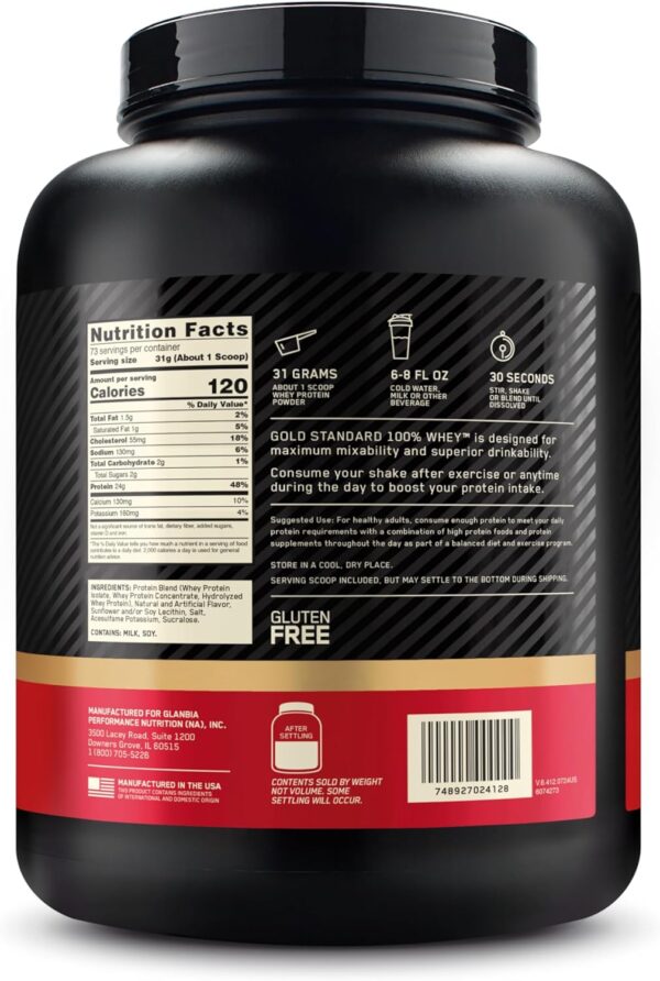 Optimum Nutrition Gold Standard 100% Whey Protein Powder, French Vanilla Crème, 5 Pound (Packaging May Vary)