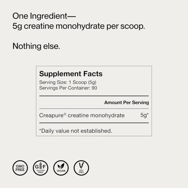 Momentous Creatine Monohydrate Powder - Creapure Creatine Powder Supports Strength, Lean Muscle, & Recovery for Men & Women - 5g Per Serving, 90 Servings