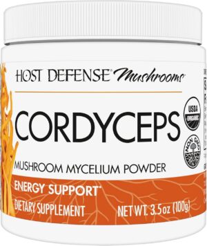 Host Defense Cordyceps Powder - Immune & Energy Support Supplement - Kidney Health Supplement with Cordyceps Mushrooms - Fitness Support Supplement to Aid Oxygen Uptake - 3.5 oz (66 Servings)
