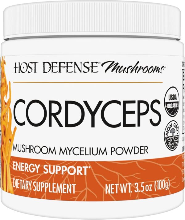 Host Defense Cordyceps Powder - Immune & Energy Support Supplement - Kidney Health Supplement with Cordyceps Mushrooms - Fitness Support Supplement to Aid Oxygen Uptake - 3.5 oz (66 Servings)