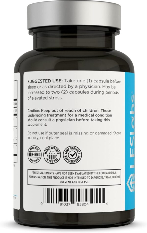 LES Labs Cortisol Health – Stress Relief, Balanced Cortisol Response, Relaxation & Deep Sleep – Phosphatidylserine, Magnesium, Magnolia Bark, Rhodiola Rosea & Ashwagandha – Non-GMO – 60 Capsules