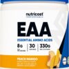 Nutricost EAA Powder 30 Servings (Peach Mango) - Essential Amino Acids - Non-GMO, Gluten Free, Vegetarian Friendly